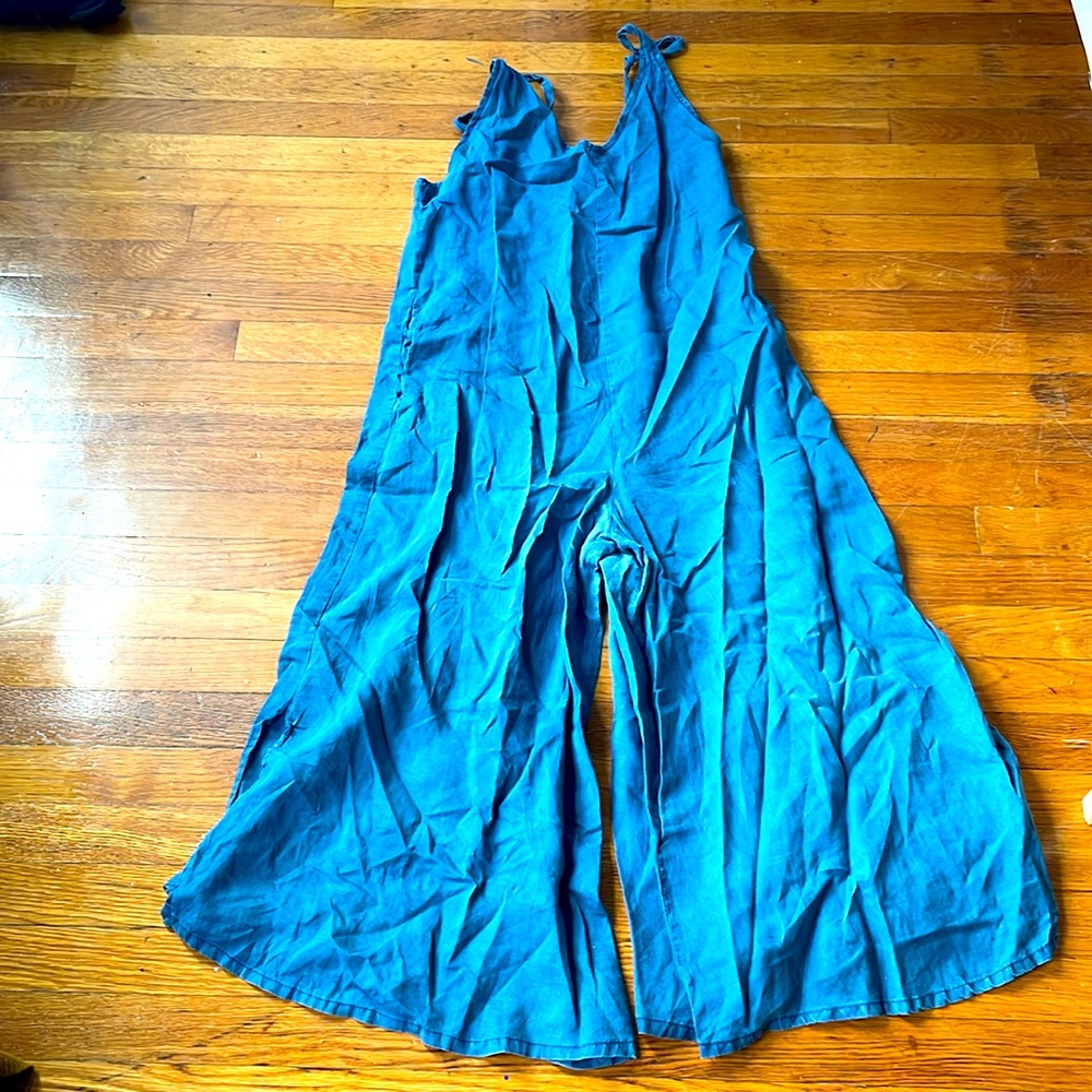Linen Blue Jumpsuit